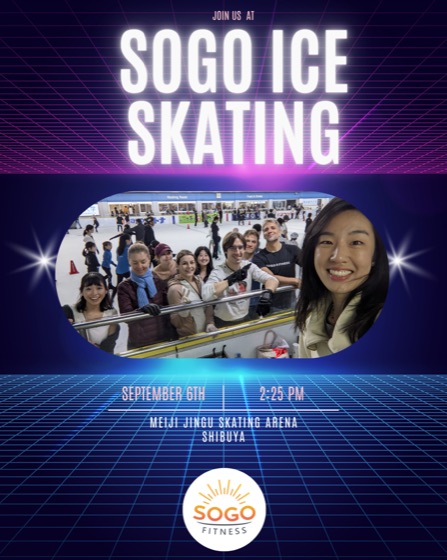 Event flyer for SOGO Ice Skating at Meiji Jingu Skating Arena, in the SOGO Fitness brand